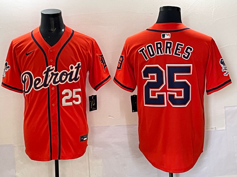 Men 2025 Detroit Tigers #25 Torres orange Game Nike MLB Jersey 07->detroit tigers->MLB Jersey
